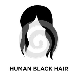 Human black hair iconÃÂ  vector isolated on white background, log photo